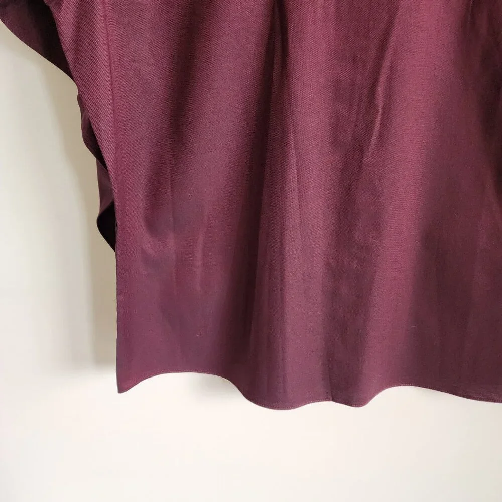 18.5 36/37 Red Wine Dress Shirt Traditional Fit Dark Jos A Bank New Solid Mens - Picture 13 of 16